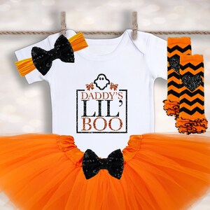 Daddy's Little Boo Onesie® - Baby Halloween Shirt - 1st Halloween Outfit - Girls Halloween Costume - Halloween Tutu - Newborn Halloween image 1