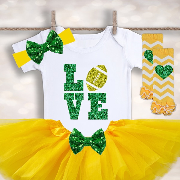 Green Bay Wisconsin Football Baby Outfit - Baby Girl Tutu Set - Football Fan Onesie® - Baby Girl Tutu - Baby Shower Gift - Cheese Head Gift
