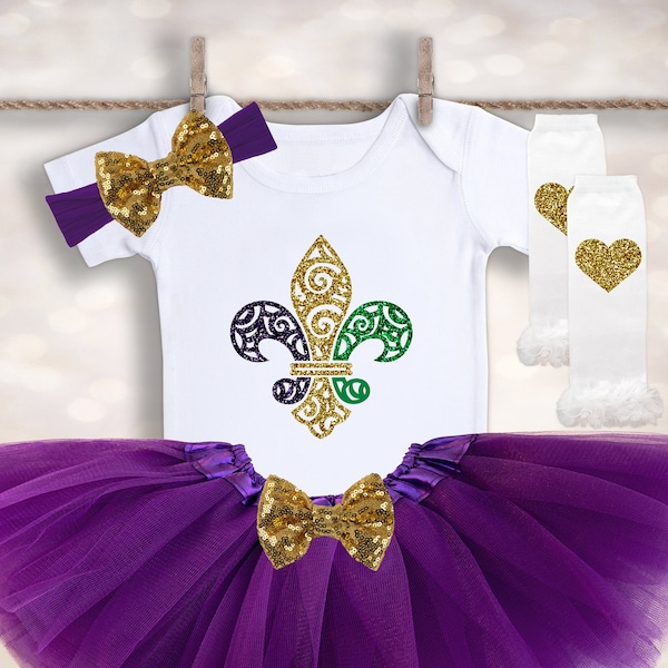Lulu Bebe Molly Saints Fleur de Lis Embroidered Plaid Dress main image 0