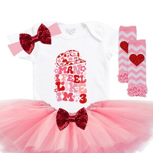 Man I Feel Like I&#39;m Three Birthday Outfit - Western 3rd Birthday Tutu Set - Pink Groovy Cowgirl Party Shirt - Third Birthday Princess Tee