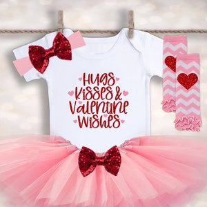 1st Valentines Day Outfit - My 1st Valentines - Baby Girls Valentines - First Valentines Outfit - Pregnancy Reveal - 1st Valentines Outfit