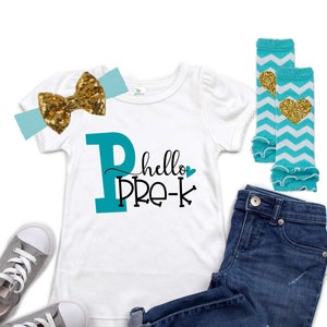 Hello Pre K Top - Preschool Outfit - Girls Pre K Outfit - 1st Day of Pre-K Outfit - First Day of Preschool - Back to School Outfit