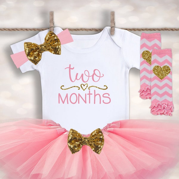 Two Month Baby Girl Outfit - Baby Shower Gift - Cute Baby Bodysuit - Milestone Bodysuit - Monthly Bodysuit - Baby Girl Romper