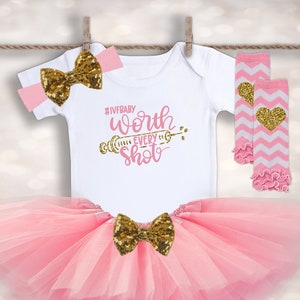 Worth Every Shot Tutu - IVF Baby Outfit - Baby Announcement - IVF Gift - Grandparents Reveal - IVF Baby Bodysuit - Baby Shower Gift
