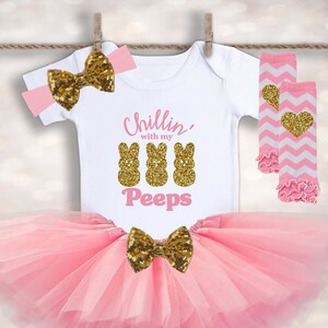 Baby Girls 1st Easter Outfit - Babys First Easter - Tutu Easter Outfit - Easter Bodysuit - Easter Tutu Set - Little Girl Easter Outfit