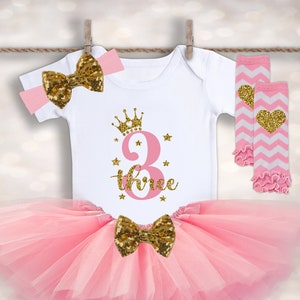 3rd Birthday Tutu Outfit - Birthday Shirt - 3rd Birthday Shirt - Tutu Baby Outfit - 3rd Birthday Tutu - 3rd Birthday Dress - Girls Tutu