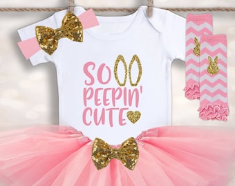 So Peepin Cute Outfit - Tutu Easter Outfit - 1st Easter Outfit - Baby Girls First Easter - Easter Photo Outfit - Easter Tutu Set