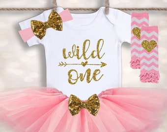 Wild ONE Baby Girl Outfit - My First Birthday Girl Outfit - Theme Birthday Outfit - 1st Birthday Outfit - Baby Tutu Outfit