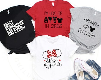 Kingdom Family Shirts - Florida Matching Shirts - Custom Mouse Shirts - Family Vacation Shirts - Best Day Ever - Here For The Snacks Shirts
