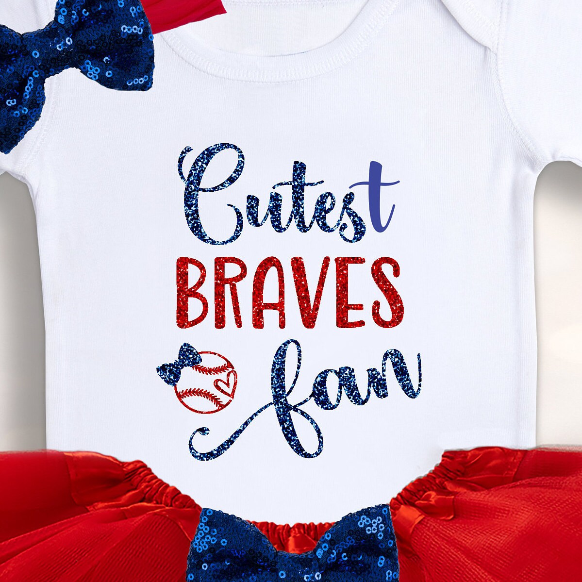 Cutest Braves Fan Outfit Baby Girl Baseball Outfit Atlanta Etsy