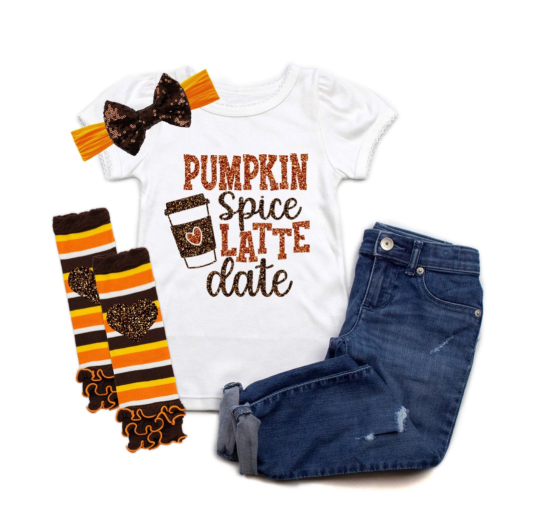 Girl's Pumpkin Spice Latte Shirt - Fall Outfit - Girls Thanksgiving ...