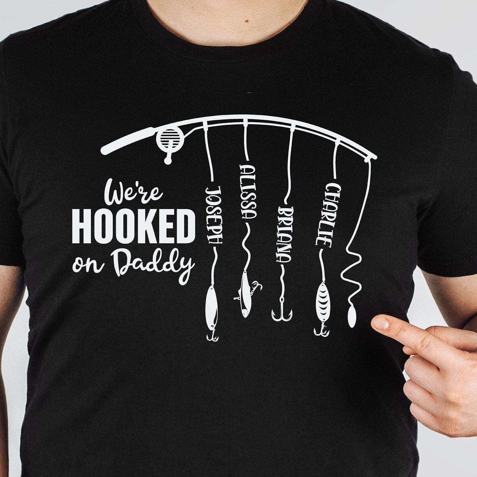 We're Hooked on Daddy Custom Father's Day Shirt Dad Fishing Shirt First  Father's Day Dad Fisherman Birthday Gift -  Canada