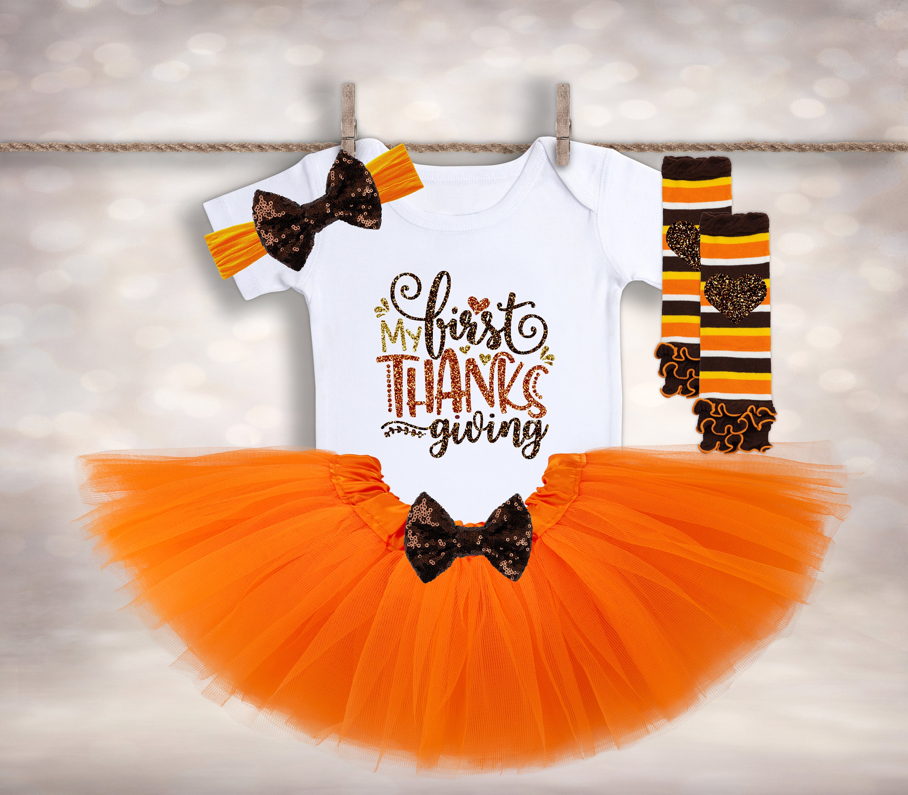 1st Thanksgiving Outfit Babys First Thanksgiving Fall Girls Outfit