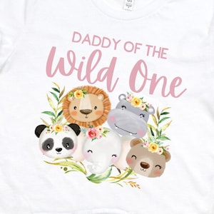 Matching Wild One Birthday Shirts - Wild One Family Shirts - Baby Girls 1st Birthday - Mom and Dad Wild One - Zoo Birthday Party image 5