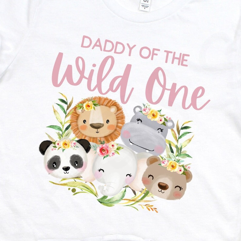 Matching Wild One Birthday Shirts - Wild One Family Shirts - Baby Girls 1st Birthday - Mom and Dad Wild One - Zoo Birthday Party image 5
