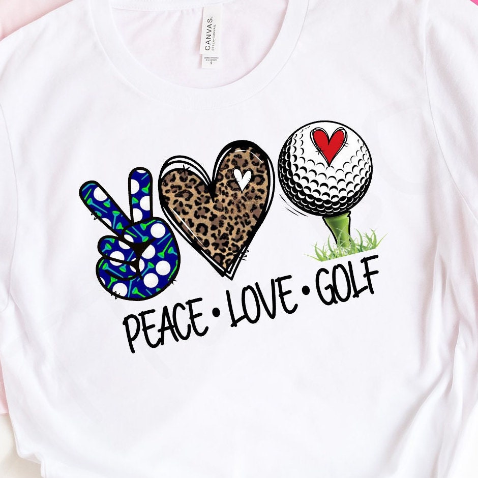 Peace Love Golf Shirt - Cute Golf Shirt - Golfing Shirt - Peace