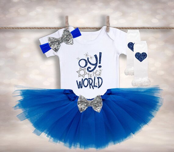 Oy to the World Hanukkah Outfit Baby Girl s First Hanukkah Baby s 1st Holiday Girls Tutu Outfit Hanukkah Shirt My First Hanukkah Etsy