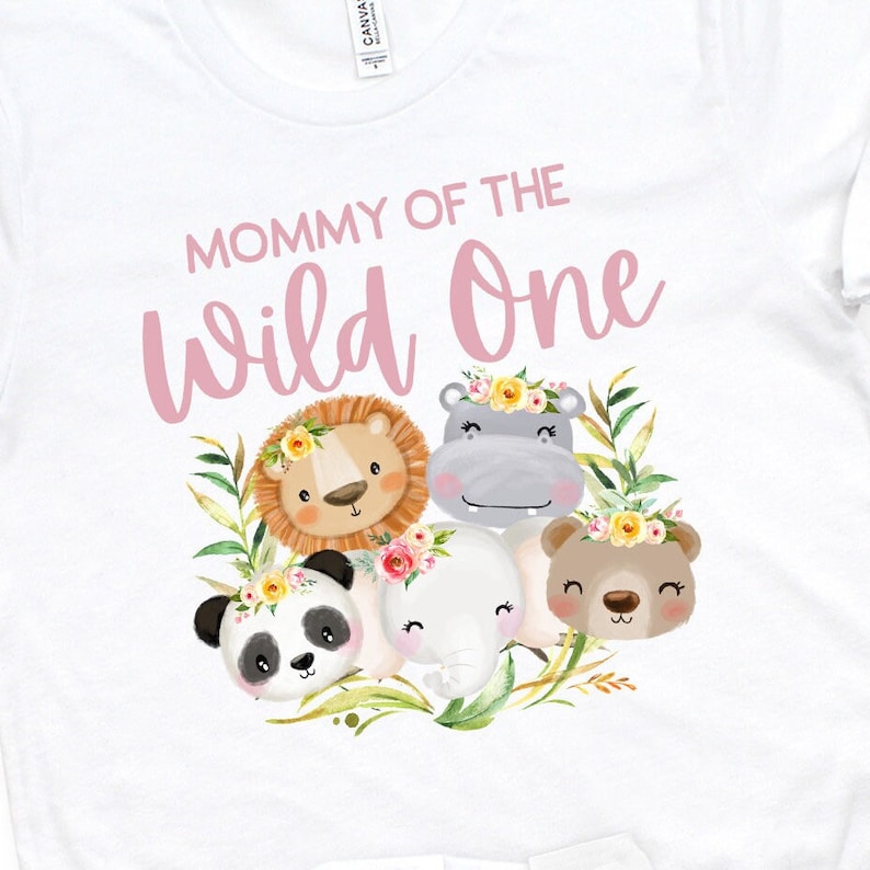Matching Wild One Birthday Shirts - Wild One Family Shirts - Baby Girls 1st Birthday - Mom and Dad Wild One - Zoo Birthday Party image 3