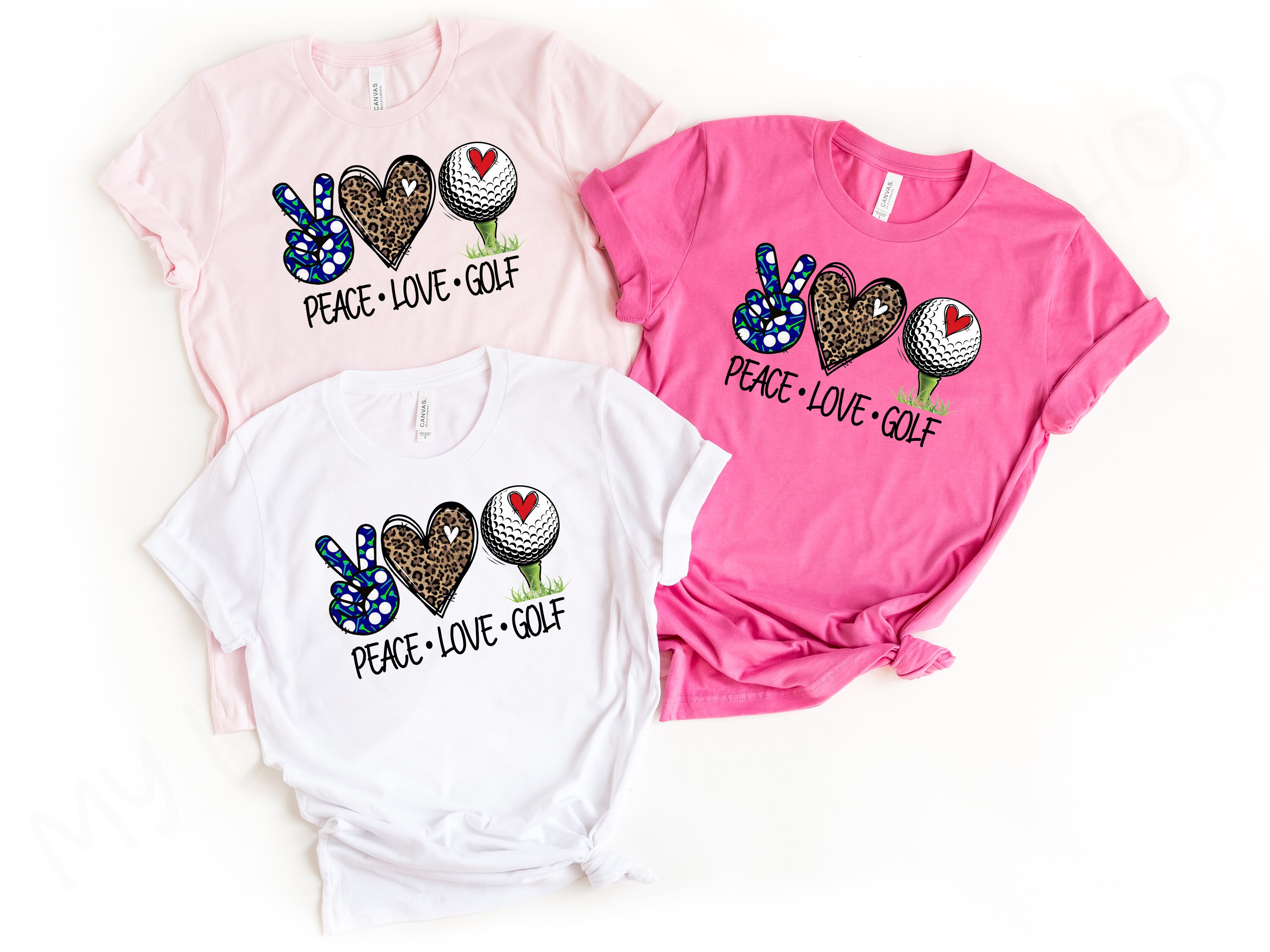 Peace Love Golf Shirt Cute Golf Shirt Golfing Shirt Etsy