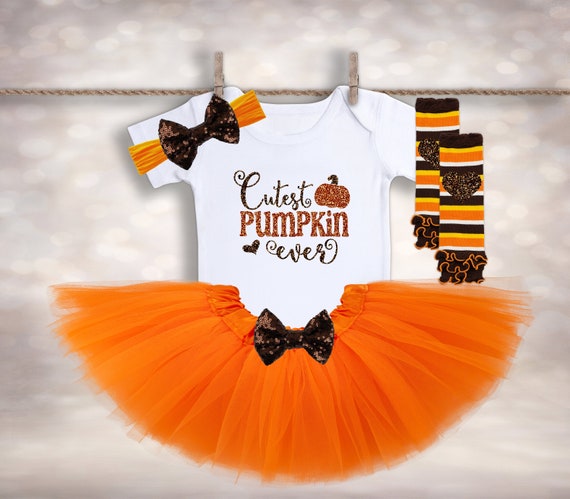 Cutest Pumpkin Ever - Pumpkin Patch Outfit - Pumpkin Tutu Set - Fall Festival Cutie - 1st Thanksgiving Outfit - Fall Tutu Set