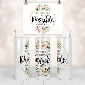 Bible Verse Tumbler - Mother&#39;s Day Gift - Stainless Steel Tumbler with Straw - Inspirational Tumbler - Skinny Tumbler - Christian Tumbler
