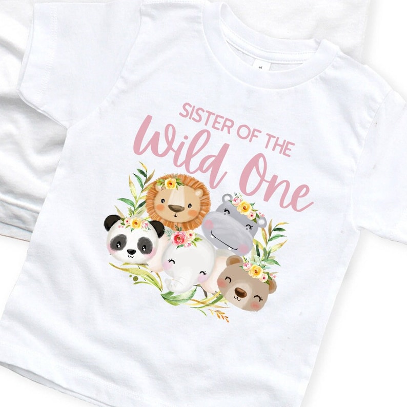 Matching Wild One Birthday Shirts - Wild One Family Shirts - Baby Girls 1st Birthday - Mom and Dad Wild One - Zoo Birthday Party image 4