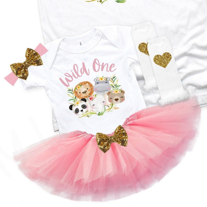 Matching Wild One Birthday Shirts - Wild One Family Shirts - Baby Girls 1st Birthday - Mom and Dad Wild One - Zoo Birthday Party image 2