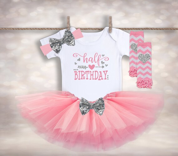Baby Girl Birthday Outfit Half Birthday Tutu Outfit Half Birthday Girl Cake Smash Outfit 6 Month Birthday Half Birthday Onesies Etsy Canada