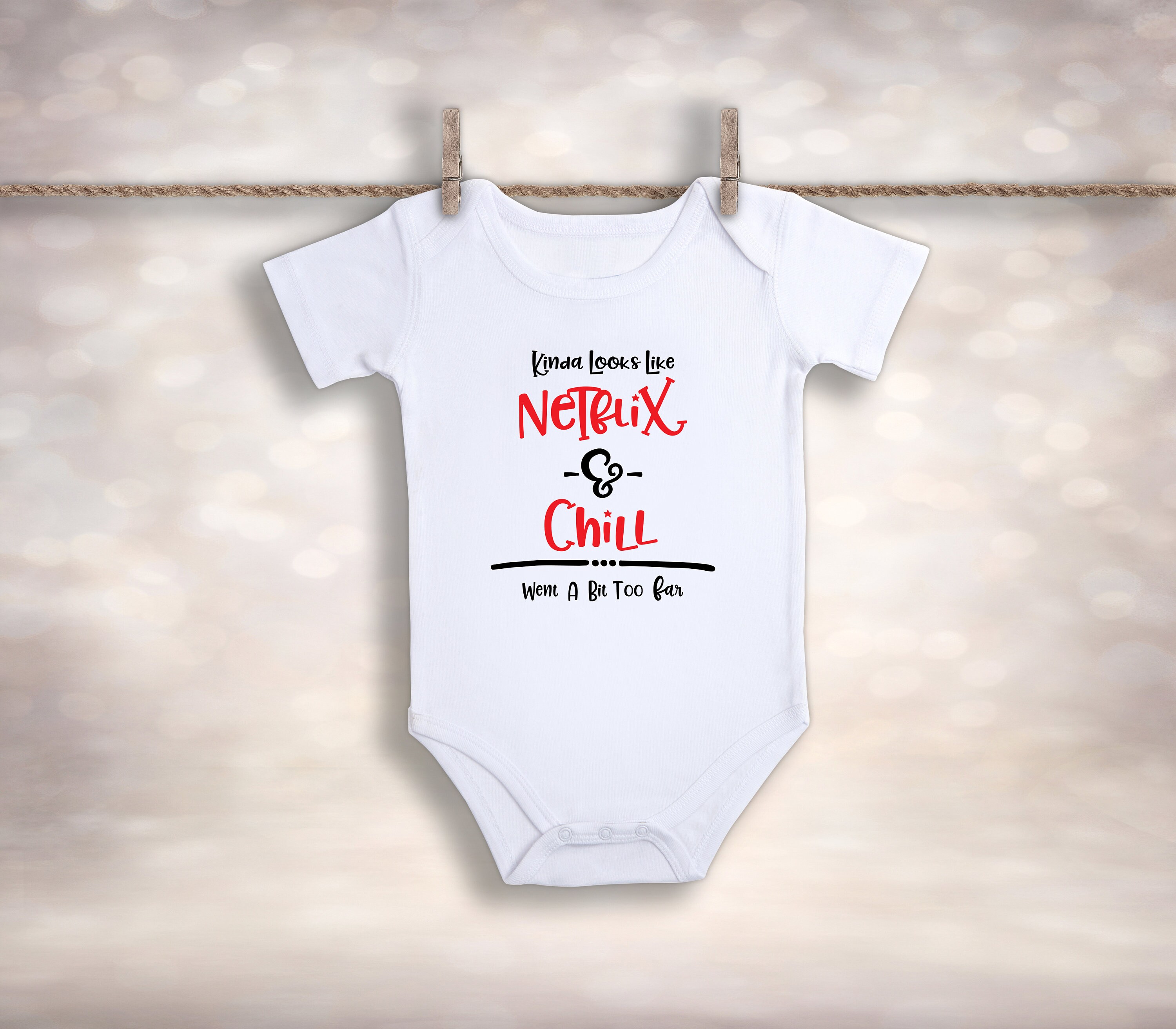 Baby Announcement Outfit Netflix & Chill Pregnancy Etsy