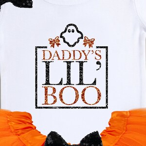 Daddy's Little Boo Onesie® - Baby Halloween Shirt - 1st Halloween Outfit - Girls Halloween Costume - Halloween Tutu - Newborn Halloween image 2