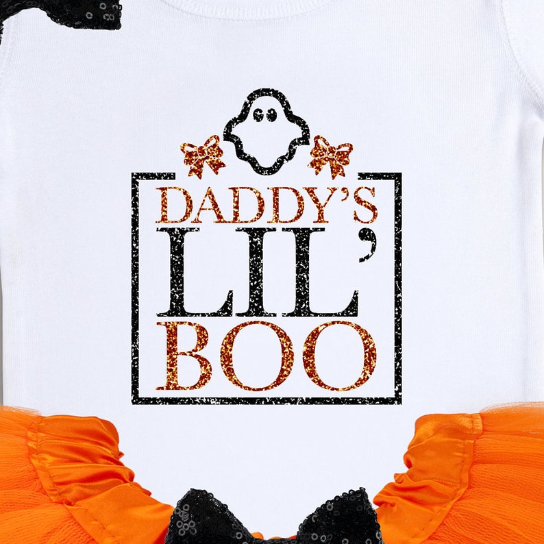 Daddy's Little Boo Onesie® - Baby Halloween Shirt - 1st Halloween Outfit - Girls Halloween Costume - Halloween Tutu - Newborn Halloween image 2