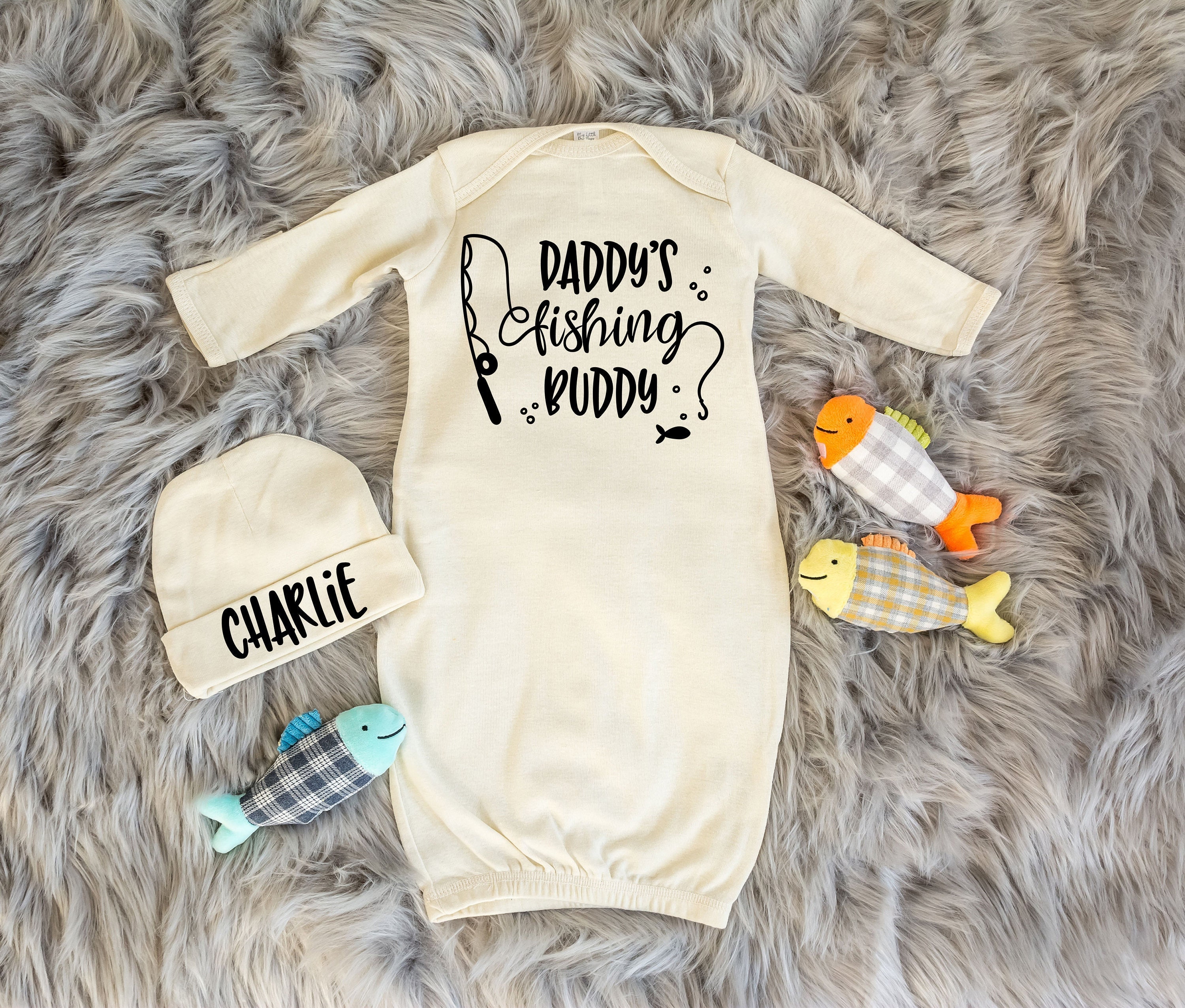 Daddy's Fishing Buddy Outfit, Baby Boy Fish Outfit, Baby Boy