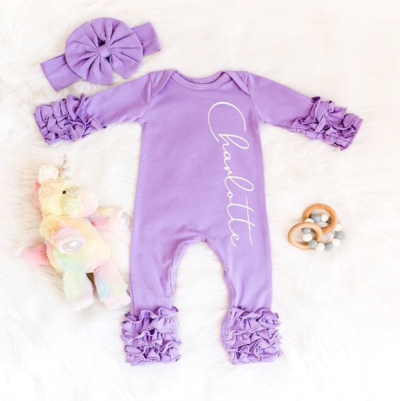 Personalized Baby Girl Coming Home Outfit Ruffled Newborn Baby