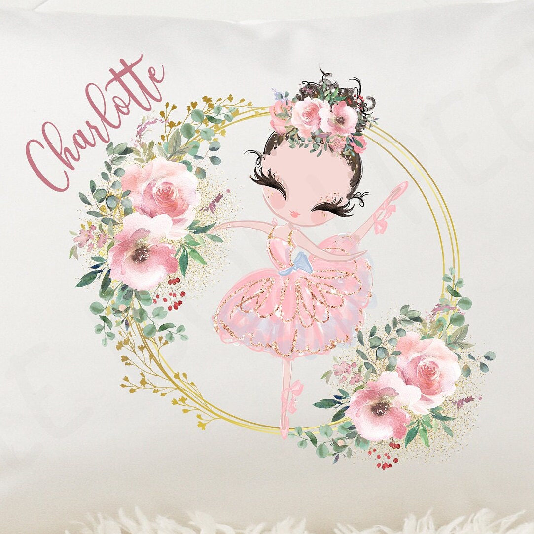 Personalized Ballerina Pillow Cover | Ballerina Nursery Decor | Boho Baby Nursery | Ballet Pillow Case | Custom Name Pillow