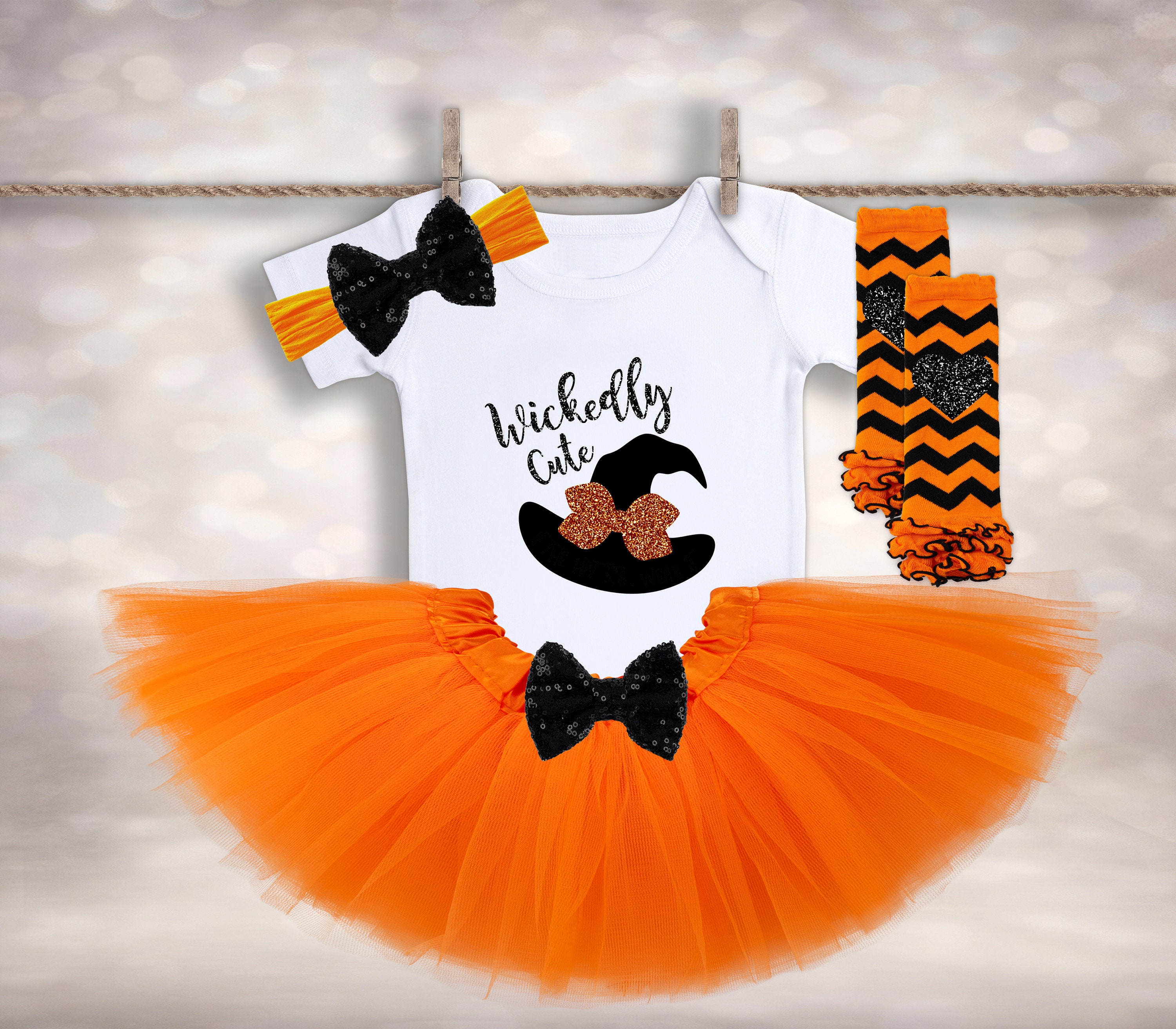 Wickedly Cute Onesie - Baby Girls Halloween - Newborn Halloween Onesie - 1st Halloween Costume - My 1st Halloween - Halloween Tutu Outfit