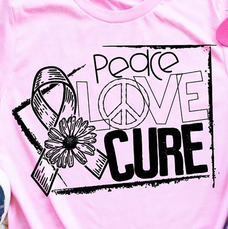 Peace Love Cure Shirt - Breast Cancer Awareness - Pink Month Shirt ...