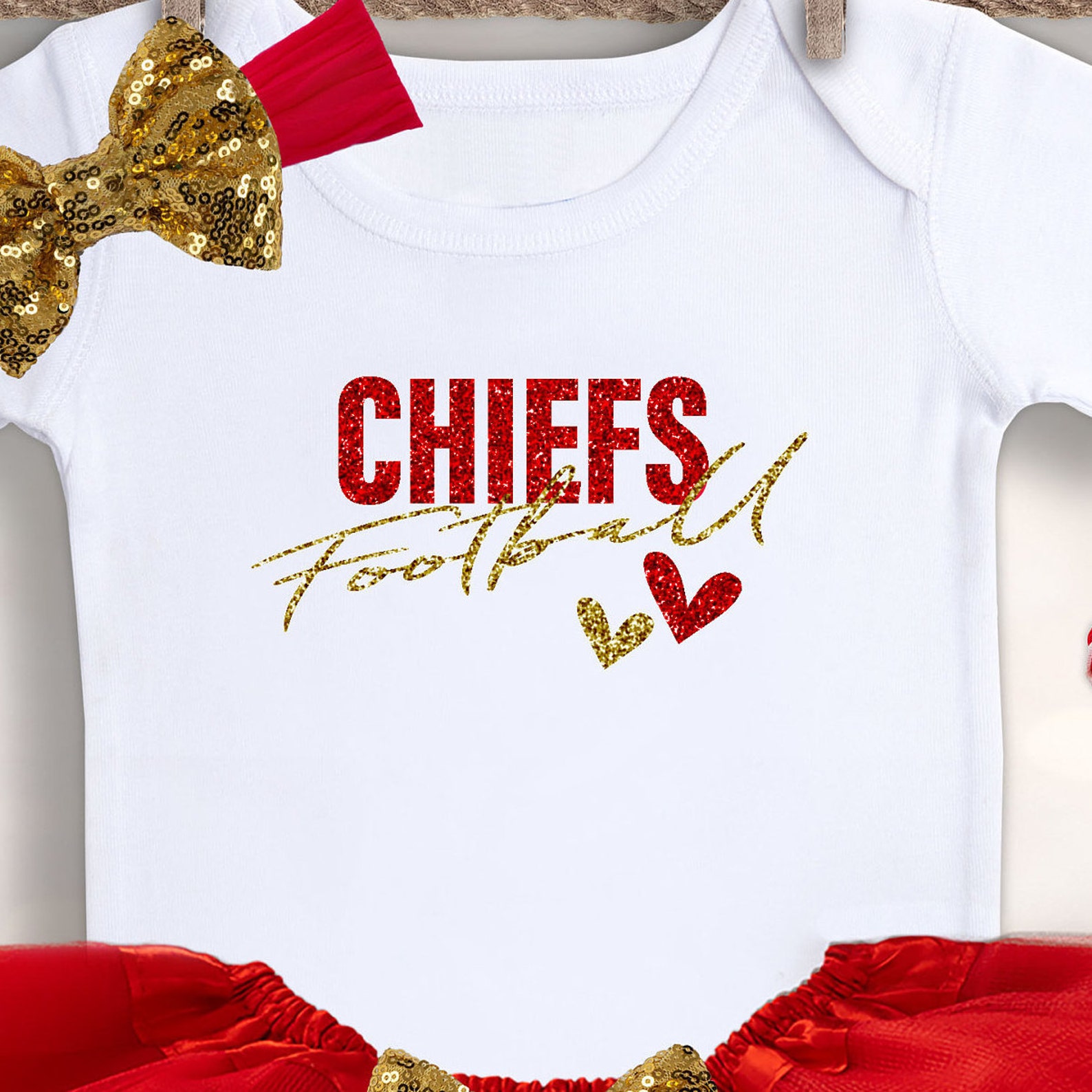 Baby Girl Chiefs Outfit Kansas City Chiefs Football Etsy