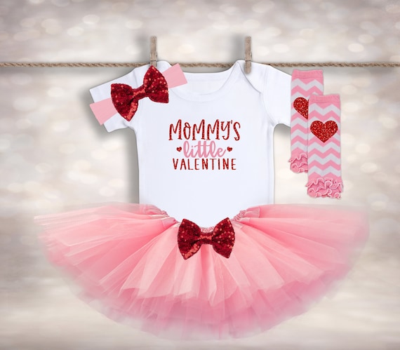 Mommy s Little Valentine Outfit Valentines Day Shirt 1st Valentine s Day Tutu Baby Girls Valentines Valentines Day Tutu Outfit Etsy Canada