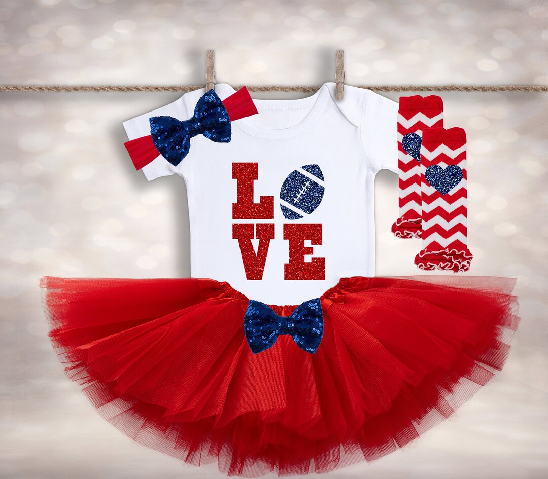 Red Football Onesie® Baby Girl Football Outfit Tutus and Touchdowns