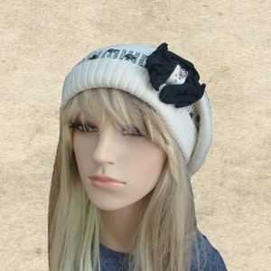Boho Knit Slouchy Beret: Wool Blend Bohemian Hat