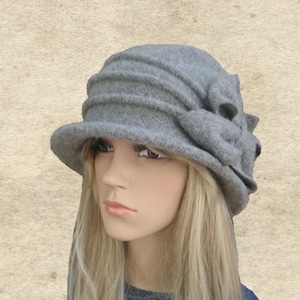 Wool Felted Cloche Hat: Women&#39;s Winter Hat
