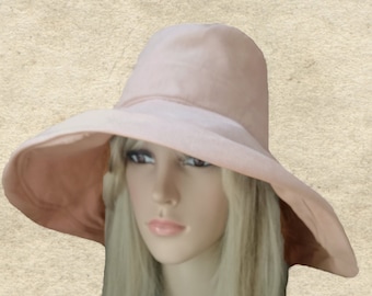 Wide Brim Summer Hat: Pink Boho Sun Protection