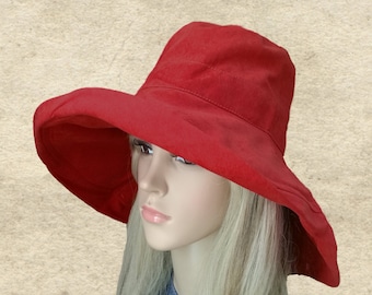 Red Wide Brim Sun Hat: Boho Fashion, Summer Accessory