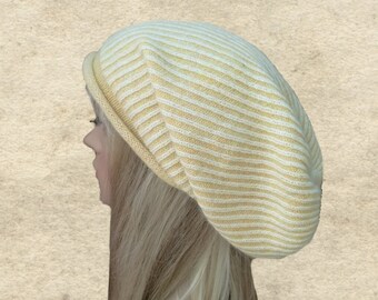 Knitted Slouchy Beanie: Women's Winter Acrylic Cap