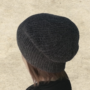Gray Wool Blend Slouchy Beanie - Men&#39;s Knit Winter Hat