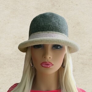 Felted Wool Winter Hat: Women&#39;s Brimmed Fedora