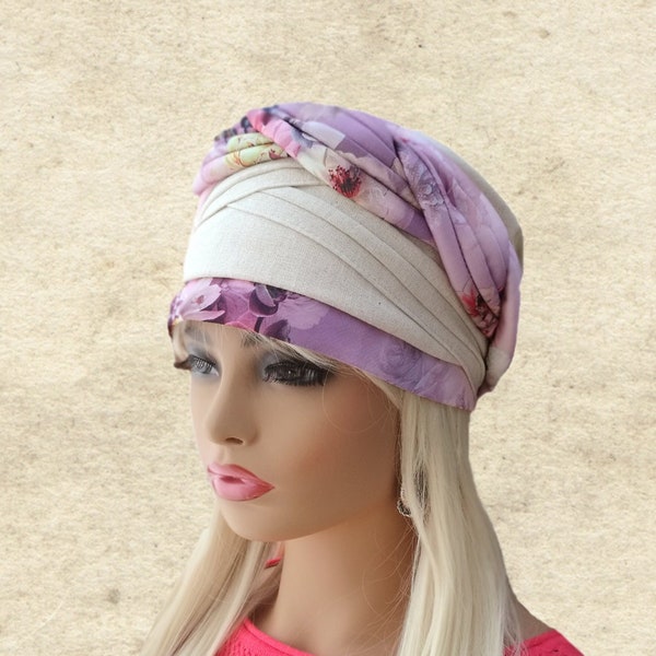 Sombrero de turbante de mujer, Sombrero de verano de algodón, Sombrero de moda para damas, Sombrero de verano, Cubrecabezas de sombrero, Turbante de verano de moda, Envoltura para el cabello de verano