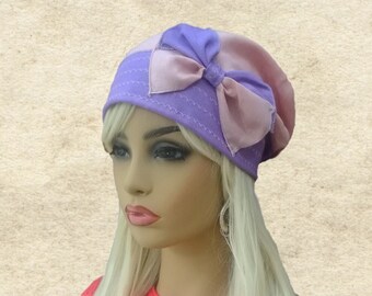 Linen Summer Hat: Women's Lightweight Beanie with Bow