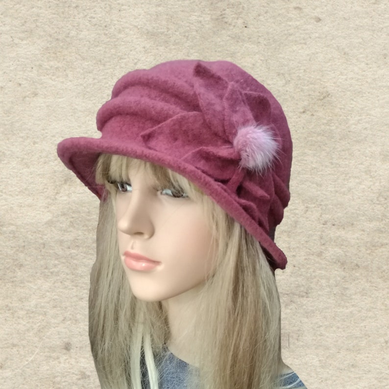 Felted Winter Hat, Women's Felted Hat, Womens Felt Hat, Ladies Felted