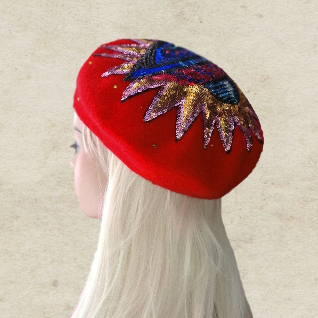 Red French Beret Felted Wool Beret Womens Beret Hat Red Etsy